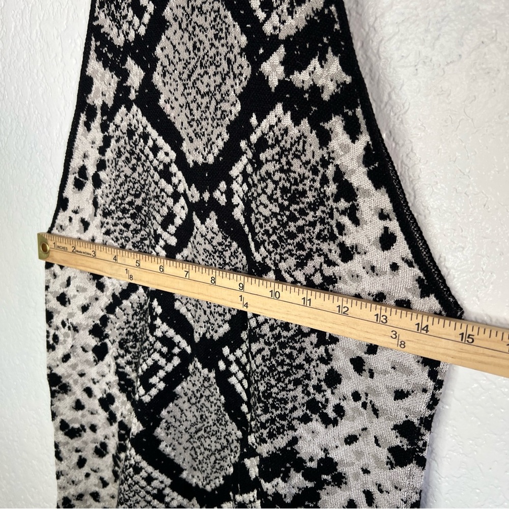 Zara Knit Snakeskin Halter Zip Top Size Large Black White - Picture 4 of 10